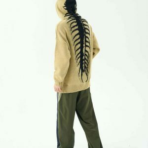 youthful centipede knit hoodie dynamic streetwear design 4160
