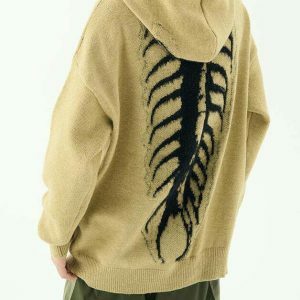 youthful centipede knit hoodie dynamic streetwear design 5161