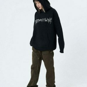 youthful centipede knit hoodie dynamic streetwear design 5773