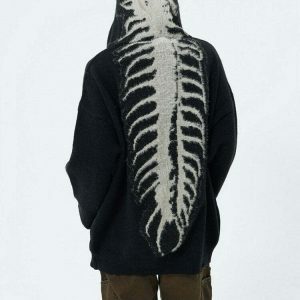 youthful centipede knit hoodie dynamic streetwear design 7224