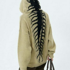 youthful centipede knit hoodie dynamic streetwear design 7681