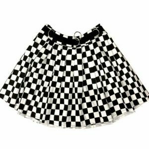 youthful checkered mini skirt   retro vibe & street chic 6928