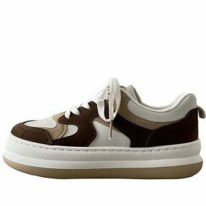 youthful coffee cream sneakers   sleek design & comfort 2226