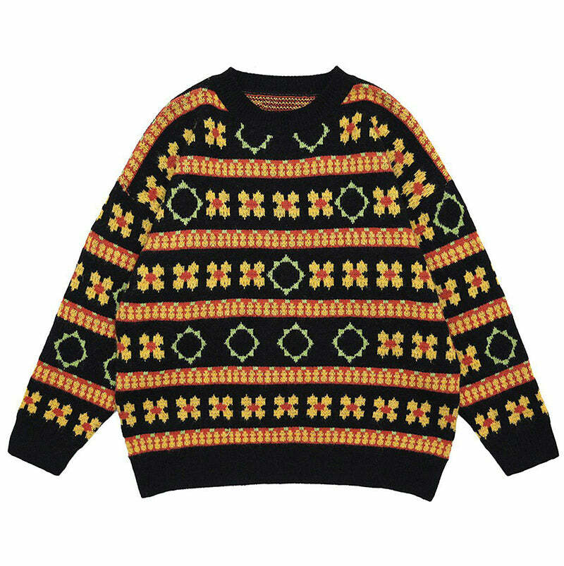 youthful cottagecore knit sweater   cozy & timeless charm 1395