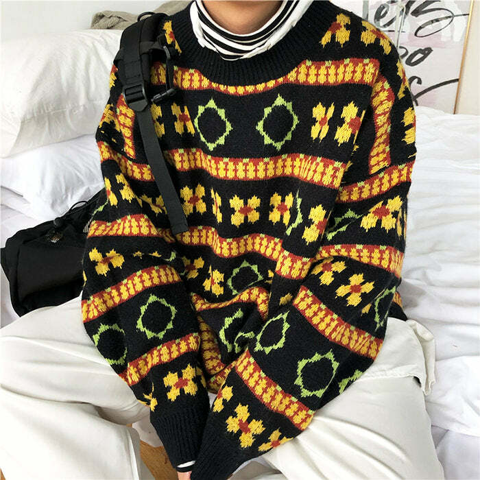 youthful cottagecore knit sweater   cozy & timeless charm 7242