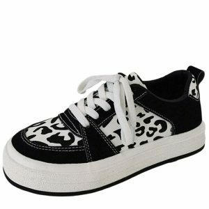 youthful cow print sneakers handcrafted teen style 6880