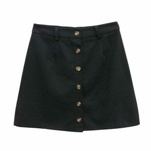 youthful crafted button front skirt   teen streetwear icon 4468
