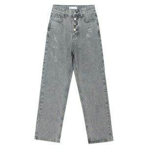 youthful crafted grey baggy jeans iconic streetwear look 3801