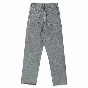 youthful crafted grey baggy jeans iconic streetwear look 8701