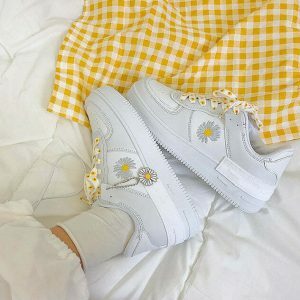 youthful daisy print sneakers   vibrant & chic street 2070