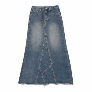 youthful denim long skirt teen crafted design 5977