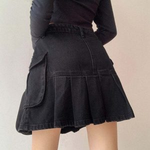 youthful denim skirt campus chic & trendy style 4624