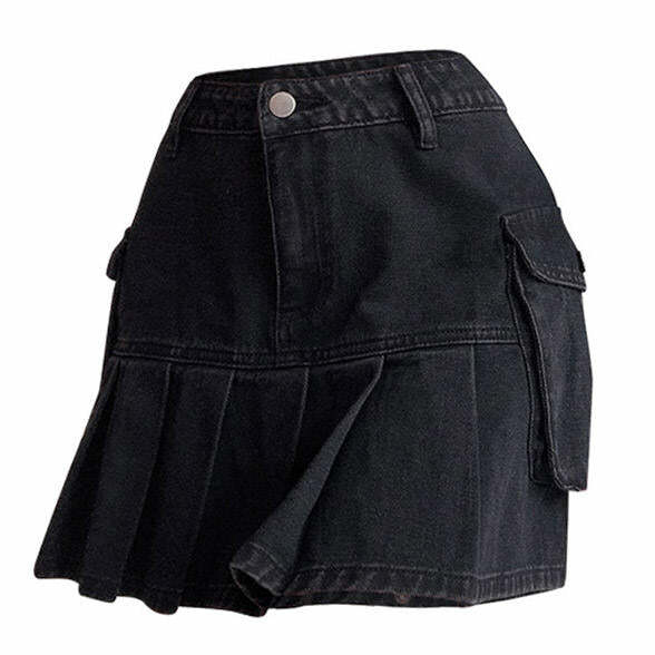 youthful denim skirt campus chic & trendy style 4929