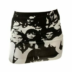 youthful downtown aesthetic skirt   girl print charm 4609