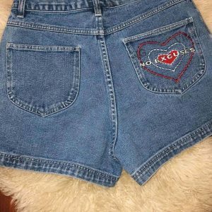 youthful embroidered denim shorts no excuses design 3495