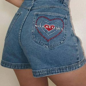 youthful embroidered denim shorts no excuses design 5509