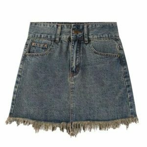 youthful fairy grunge denim skirt   retro & edgy style 7255