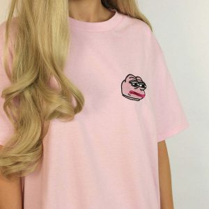 youthful feelz bad face tee pink   trendy & expressive 6021