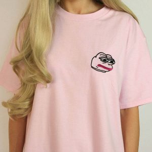 youthful feelz bad face tee pink   trendy & expressive 7636