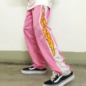 youthful flames pants   dynamic streetwear & y2k vibe 3705