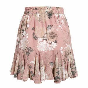 youthful flora mini skirt   chic & vibrant streetwear staple 7099