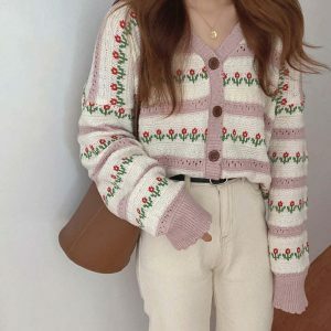 youthful floral garden cardigan   chic & blossoming style 2406