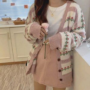 youthful floral garden cardigan   chic & blossoming style 2631