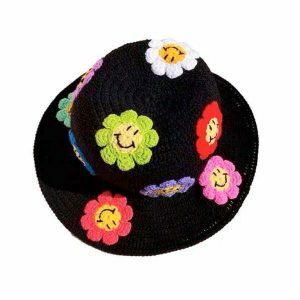 youthful flower crochet bucket hat   chic & handcrafted 4887