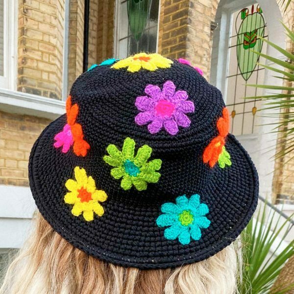 youthful flower crochet bucket hat   chic & handcrafted 4972