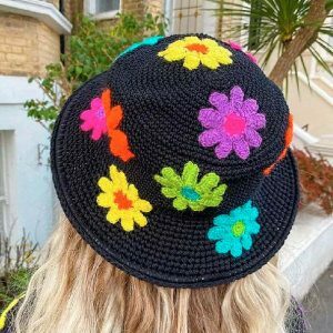 youthful flower crochet bucket hat   chic & handcrafted 7070