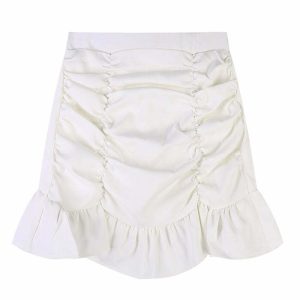 youthful french summer skirt ruched & chic mini design 6377