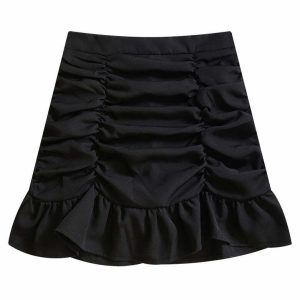 youthful french summer skirt ruched & chic mini design 7936