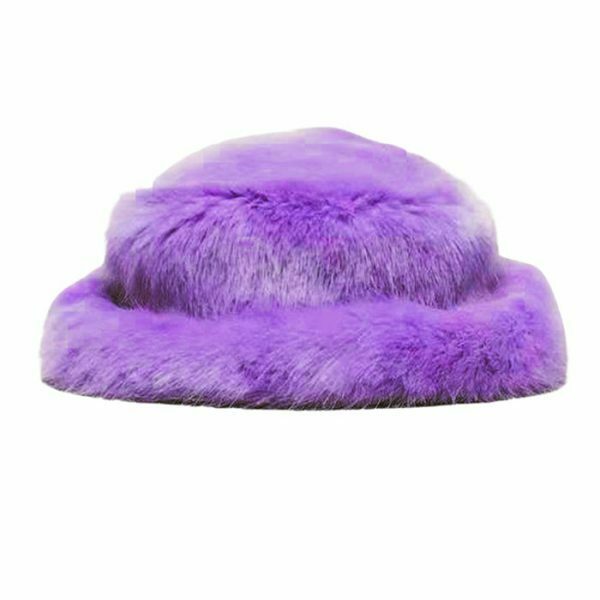 youthful fuzzy bucket hat   chic & vibrant streetwear 1824
