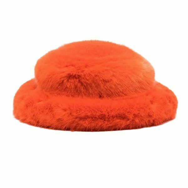 youthful fuzzy bucket hat   chic & vibrant streetwear 4559
