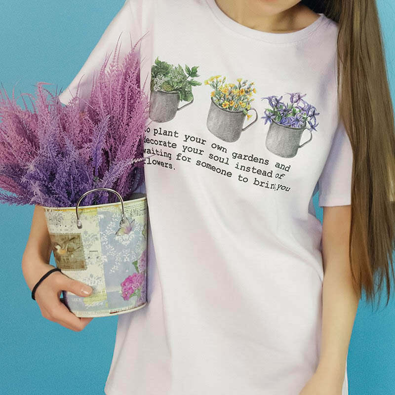 youthful gardens print t shirt custom & vibrant style 2529