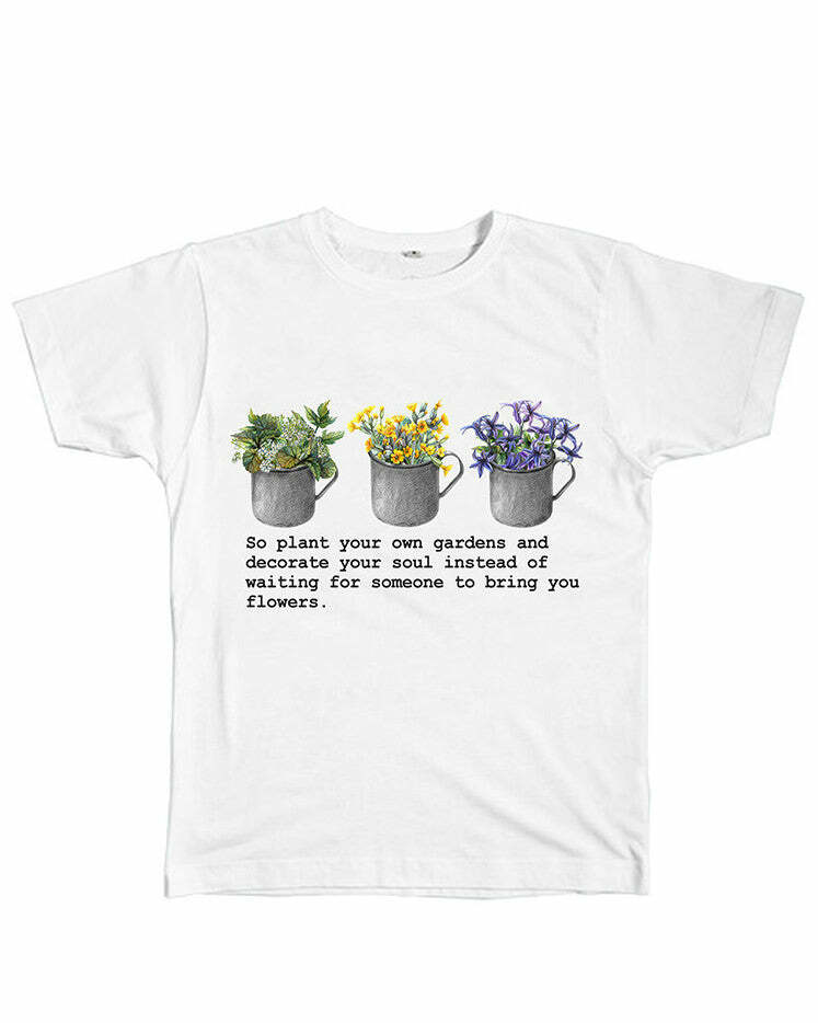 youthful gardens print t shirt custom & vibrant style 4468