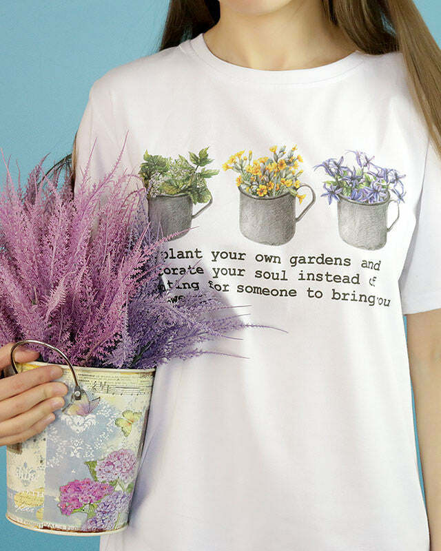 youthful gardens print t shirt custom & vibrant style 7362