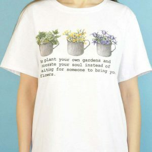 youthful gardens print t shirt custom & vibrant style 8911