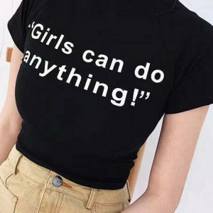 youthful girls can do anything crop tee empowerment chic 4074