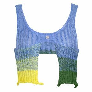 youthful gradient crochet top   chic & colorful streetwear 6107
