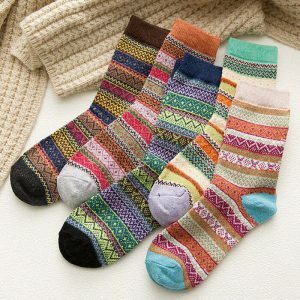 youthful grandma aesthetic socks pack cozy & quirky 4710