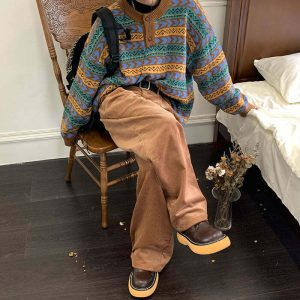 youthful grandmacore sweater   cozy retro charm 1470