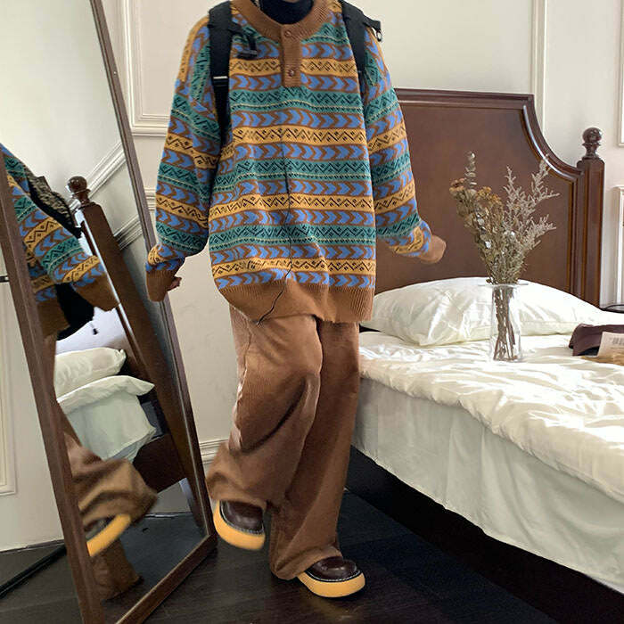 youthful grandmacore sweater   cozy retro charm 4744