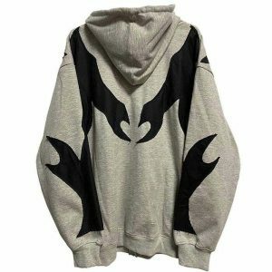 youthful grey skeleton hoodie   edgy urban streetwear 7916