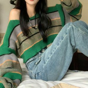 youthful grunge crop sweater iconic aesthetic comfort 3232