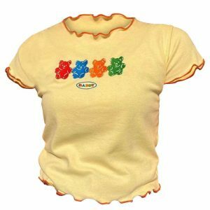 youthful gummy bear cropped tee   chic & vibrant style 8292