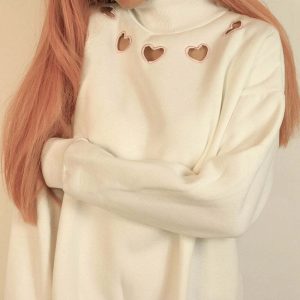 youthful heart cut out sweatshirt   chic & trendy comfort 2498