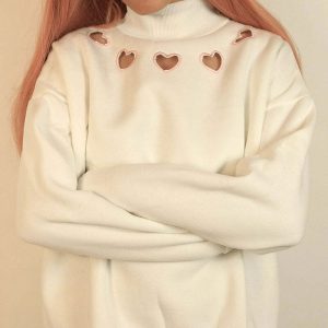 youthful heart cut out sweatshirt   chic & trendy comfort 4423