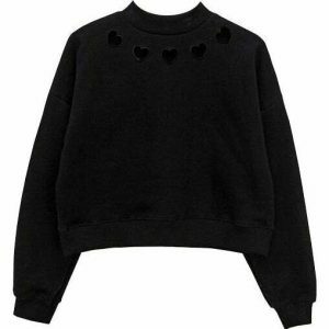 youthful heart cut out sweatshirt   chic & trendy comfort 6028