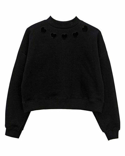youthful heart cut out sweatshirt   chic & trendy comfort 6028